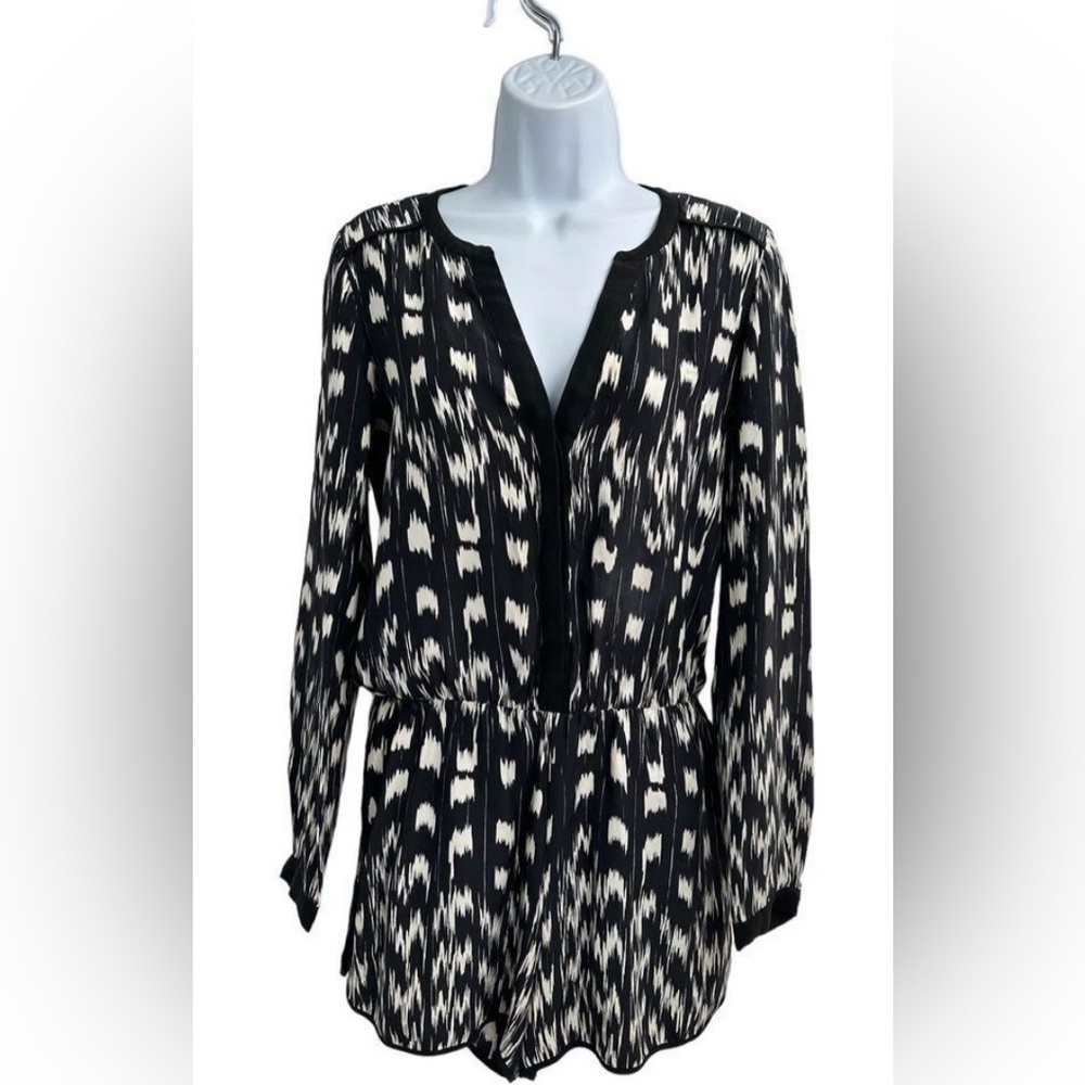 Parker Black and White Patterned Dress